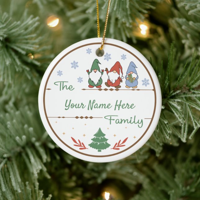 Décoration En Céramique Créez votre propre nom de famille et votre année N (Arbre)