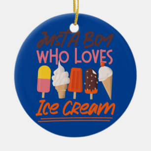 Décoration En Céramique Crème De Glace Boy Cone Popsicle Juste Un Garçon Q