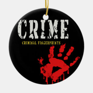 Décoration En Céramique crime-empreintes digitales criminelles