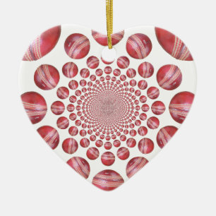 Décoration En Céramique Crimson Vortex : Belle Balle de Cricket Rouge