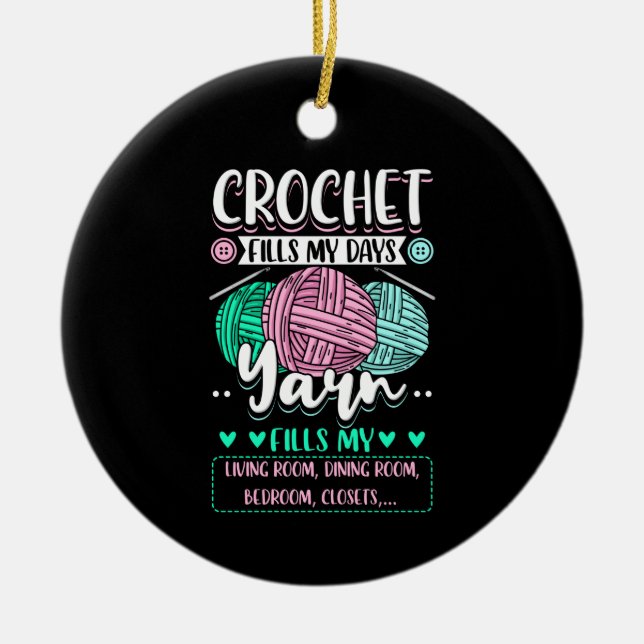 Décoration En Céramique Crochet - Crochet remplit mes jours (Devant)