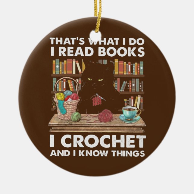 Décoration En Céramique Crochet Livres (Devant)