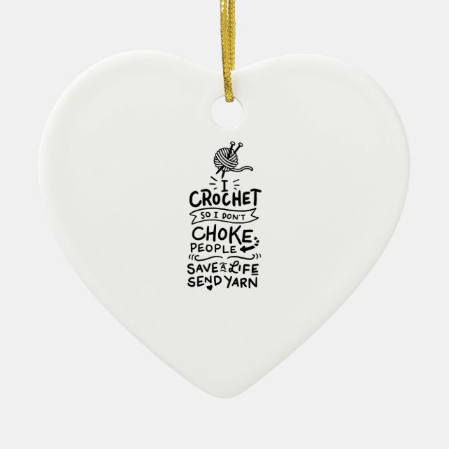 Décoration En Céramique Crocheter Crochet laine (Devant)