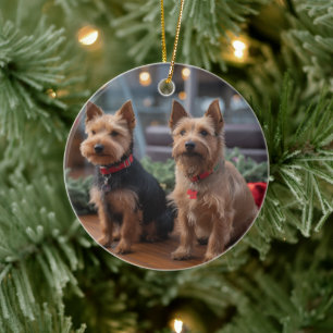 Décoration En Céramique Croisière de Noël Terrier australien : Pawsome