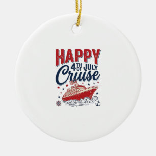 Décoration En Céramique Croisière vintage patriotique du 4 juillet Happy_1