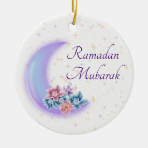 Décoration En Céramique Croissant floral mignon islamique Ramadan Moubarak