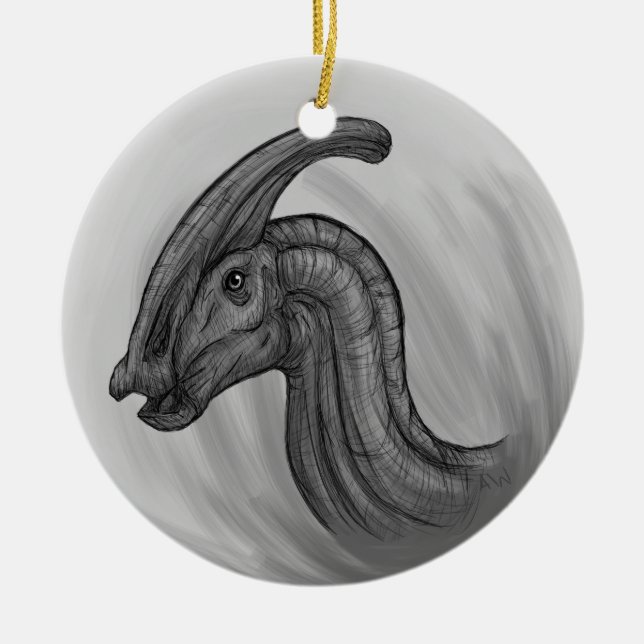 Décoration En Céramique Croquis Parasaurolophus (Devant)