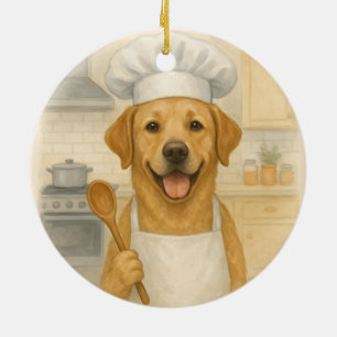 Décoration En Céramique Cuisinier Retriever du Labrador Cuisine Maison Drô