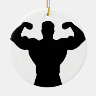 Décoration En Céramique culturiste fléchissant des muscles