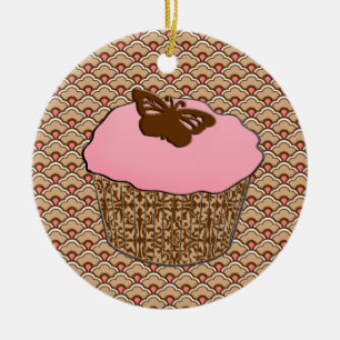Décoration En Céramique Cupcake rose fraise