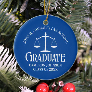 Décoration En Céramique Custom Blue Law School Graduation Photo Noël