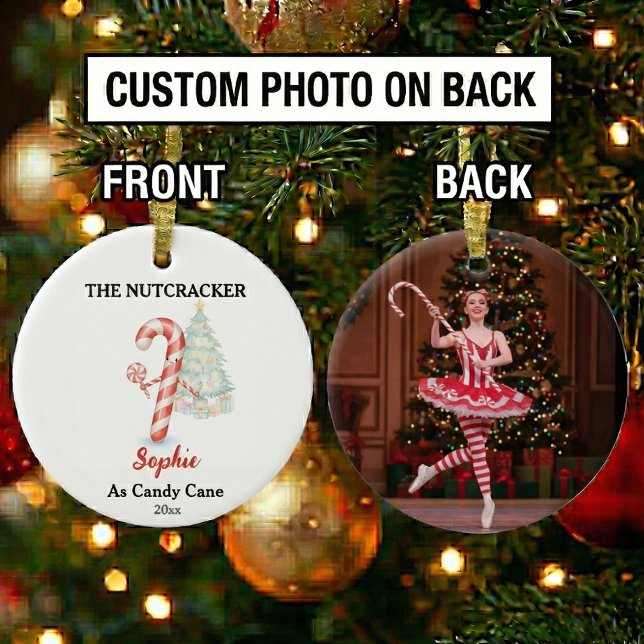 Décoration En Céramique Custom Candy Cane Nutcracker Photo Christmas (Créateur téléchargé)