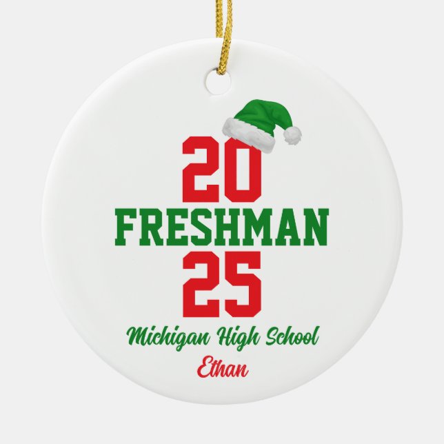 Décoration En Céramique Custom First Year at College2025, Freshman (Devant)