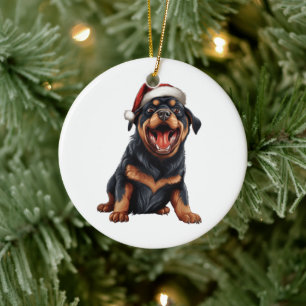 Décoration En Céramique Custom Fun Rottweiler Christmas Chien de race