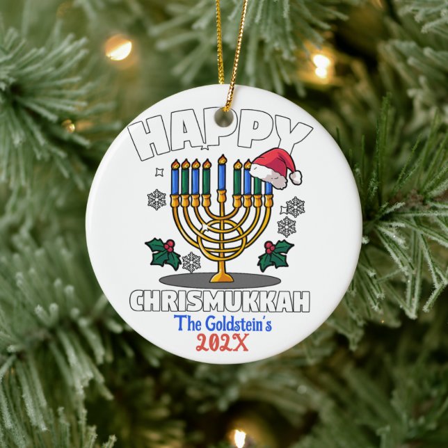 Décoration En Céramique Custom Funny Happy Chrismukkah Happy Hanoukka (Arbre)