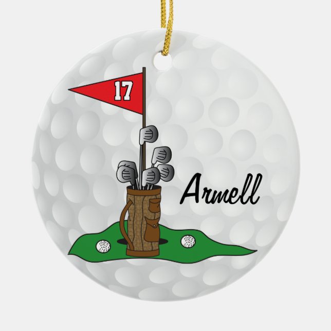 Décoration En Céramique Custom - Golf 🏌️ ‍ ♀️ sur le vert | Golf (Devant)