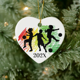Décoration En Céramique Custom Kids Soccer Player Christmas Ceramic Orname