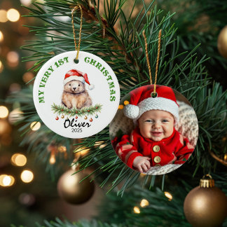 Décoration En Céramique Custom Name & Photo Keepsake with Cute Aus Wombat