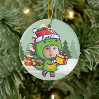 Décoration En Céramique Custom name + photo message me- Christmas Ornament