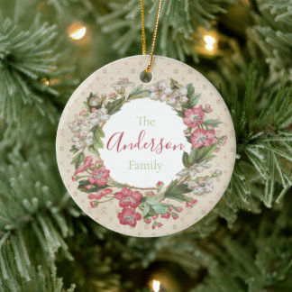 Décoration En Céramique Custom Vintage Wallpaper Floral Ceramic Ornament