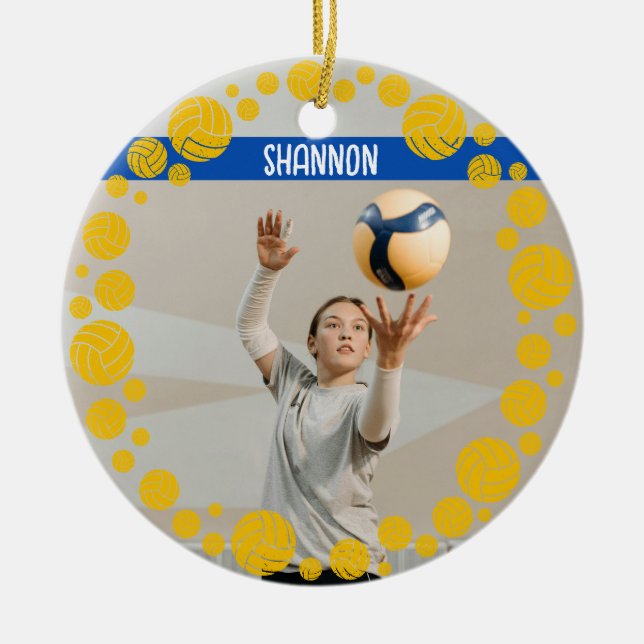 Décoration En Céramique Custom Volleyball Picture Name Year  (Devant)