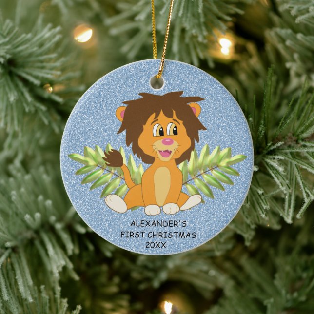 Décoration En Céramique Cute Baby's First Christmas Boy Lion (Arbre)