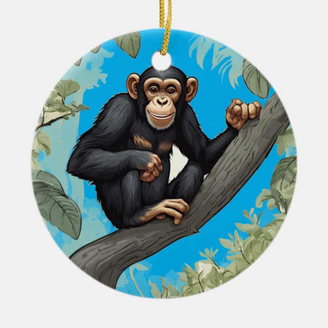 Décoration En Céramique Cute Chimpanzé (Devant)