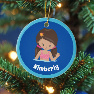 Décoration En Céramique Cute Custom Girls Swim Team Noël