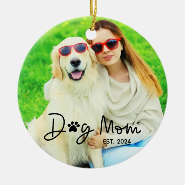 Décoration En Céramique Cute Dog Mom Photo (Devant)