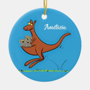 Décoration En Céramique Cute kangaroo and koalas cartoon illustration