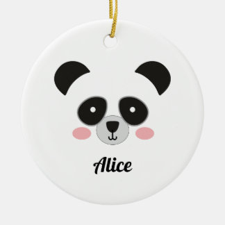 Décoration En Céramique Cute Kawaii Panda Christmas Ornament – Custom Name