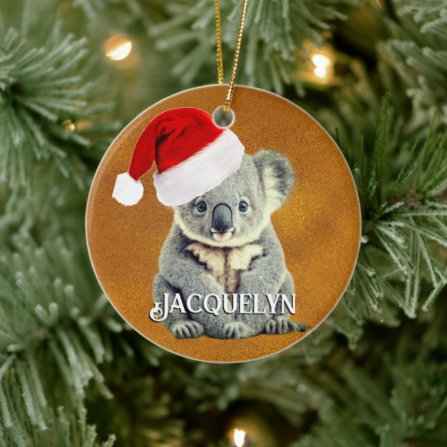 Décoration En Céramique Cute Koala à Santa Hat (Arbre)