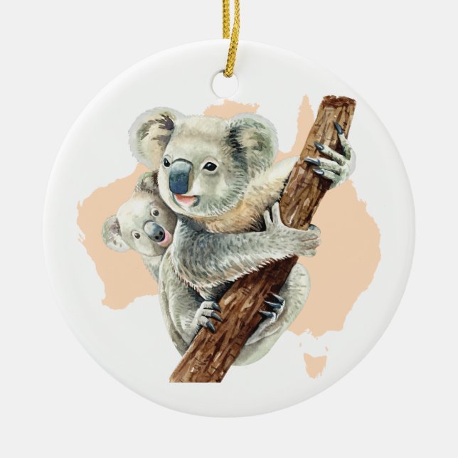 Décoration En Céramique Cute Koala Maman et bébé (Devant)