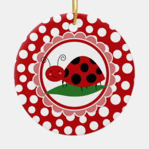 Décoration En Céramique Cute Ladybug On Leaf