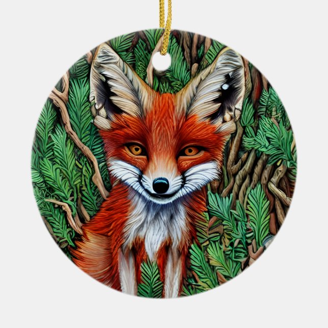 Décoration En Céramique Cute Little Wilderness Fox (Devant)
