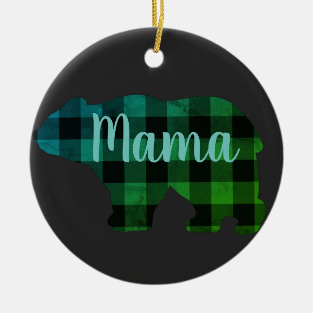 Décoration En Céramique Cute Mama ours design platine mère cadeau jour noi (Devant)