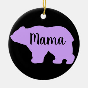 Décoration En Céramique Cute Mama ours violet design mère cadeau de jour