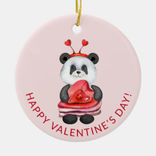 Décoration En Céramique Cute Panda Gnome Joyeuse Saint Valentin