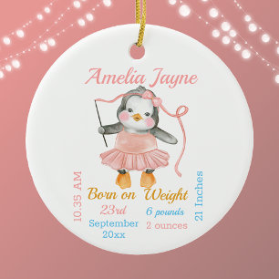 Décoration En Céramique Cute Penguin Ballerina Rose Baby Girl Statistiques