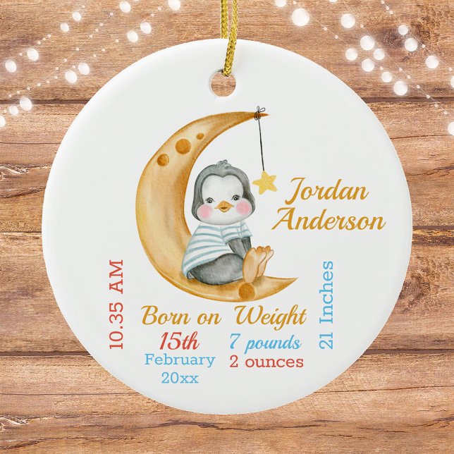 Décoration En Céramique Cute Penguin Demi-Lune Bébé Statistiques (Créateur téléchargé)