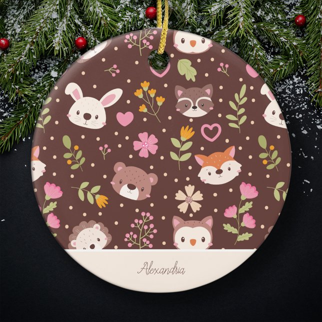 Décoration En Céramique Cute Personnalisé Bois Animaux Enfants Noël (Créateur téléchargé)