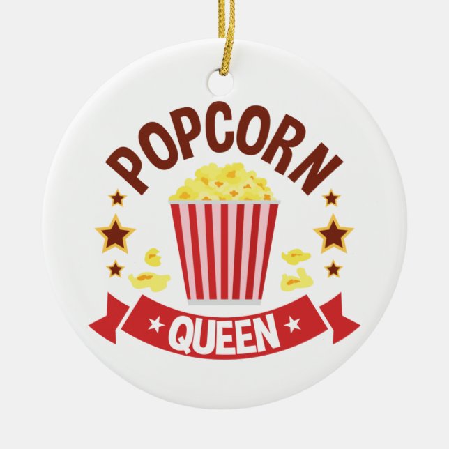 Décoration En Céramique Cute Popcorn Queen Lover Femmes filles (Devant)
