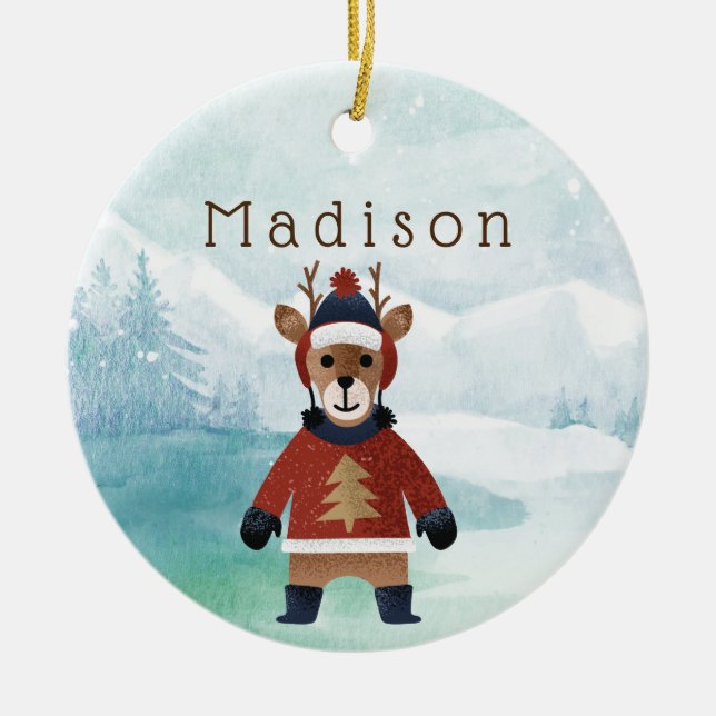 Décoration En Céramique Cute Reindeer en Sweat (Devant)