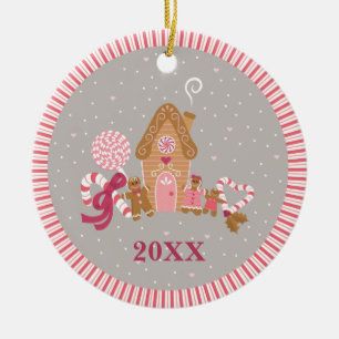 Décoration En Céramique Cute Rose Gris Gray Gingerpain Candy Arrondi Ornem