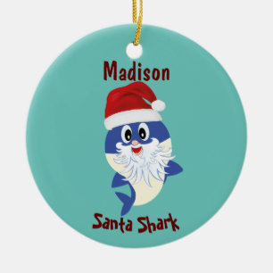 Décoration En Céramique Cute Shark 🦈 Super Ocean Christmas Père Noël