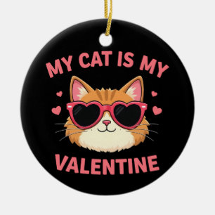 Décoration En Céramique Cute Tuxedo Chat Valentine's Day Amoureux des chat