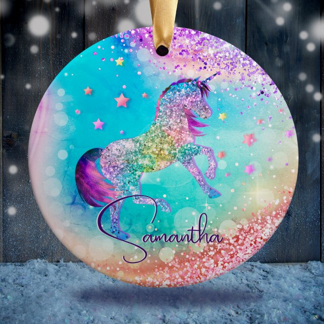 Décoration En Céramique Cute unicorn rose Parties scintillant arc-en-ciel  (Créateur téléchargé)
