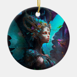 Décoration En Céramique Cyber Fairy Imaginaire Art