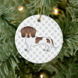 Décoration En Céramique Dachshund à poil court chocolat et tan & pattes