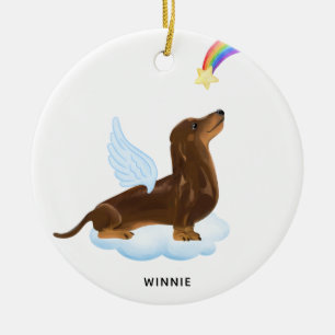 Décoration En Céramique Dachshund Angel Dog Personnalisé Pet Memorial